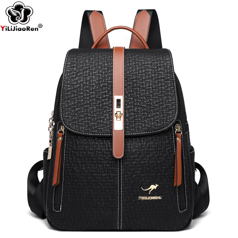 Women'S Xl Bags - แฟชั่นกระเป๋าเป้สะพายหลังหญิงคุณภาพสูงหนังกระเป๋าเป้สะพายหลังผู้หญิง Rucksacks กระเป๋าโรงเรียนขนาดใหญ่กระเป๋าเดินทางสุภาพสตรี Mochilas