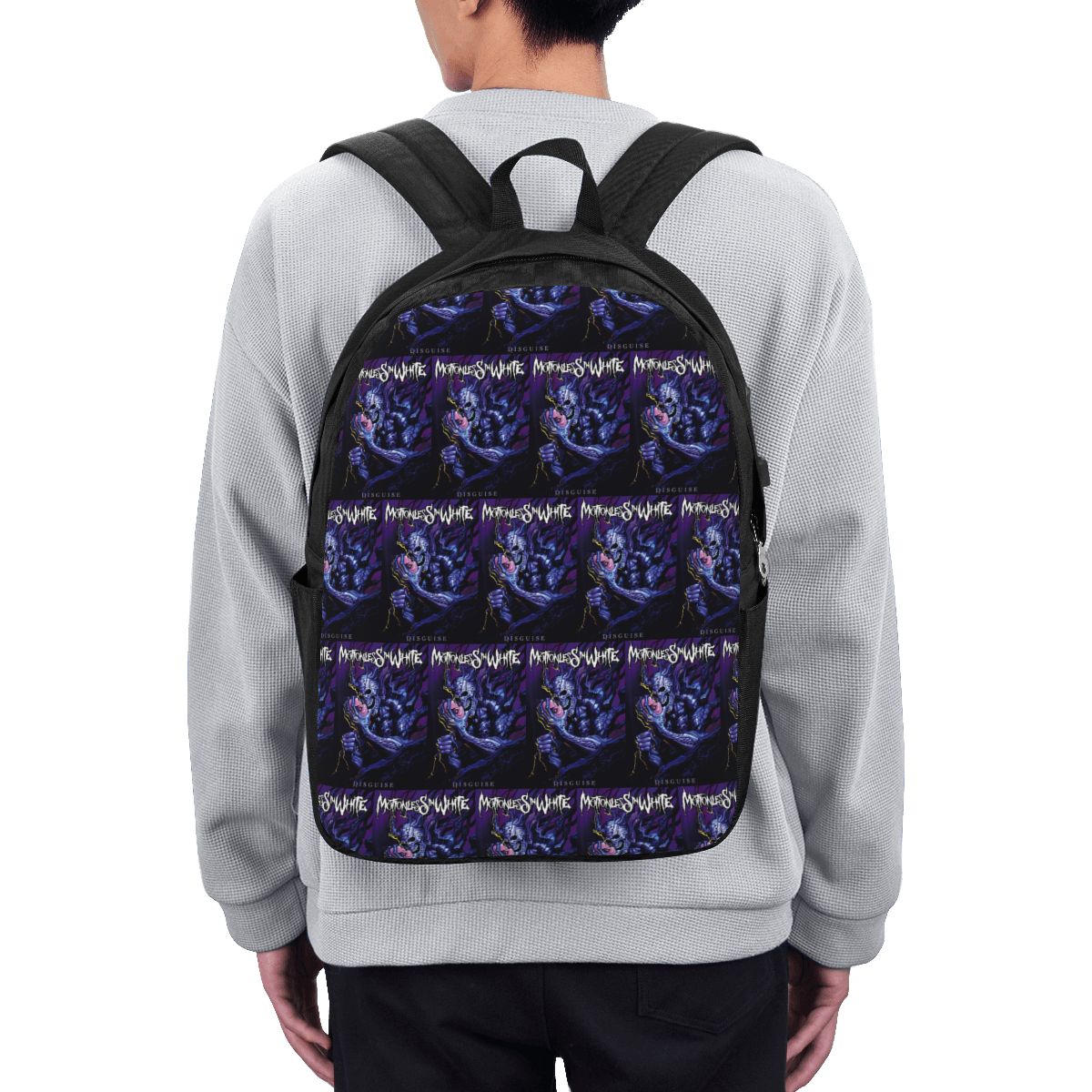 Women Bags College - กระเป๋าเป้สะพายหลังสีขาว Motionless In White กระเป๋าใส่โน้ตบุ๊ค กระเป๋าคอมพิวเตอร์