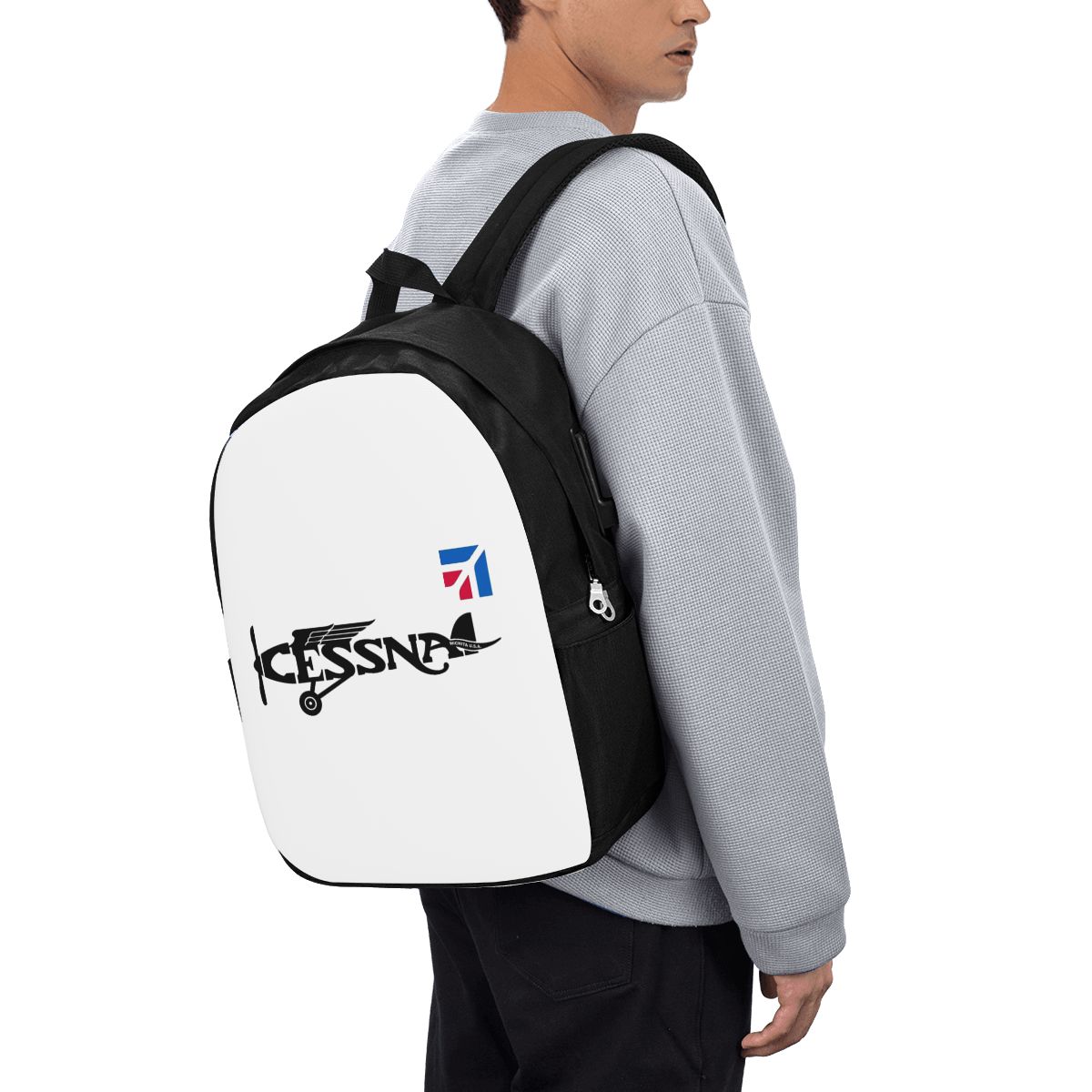 Women Bags College - กระเป๋าเป้สะพายหลังโลโก้เซสนากระเป๋าใส่โน๊ตบุ๊คสำหรับเดินทางคอมพิวเตอร์กระเป๋านักเรียนวิทยาลัยกระเป๋าใส่แล็ปท็อปกระเป๋าสะพายสำหรับผู้ชายผู้หญิง