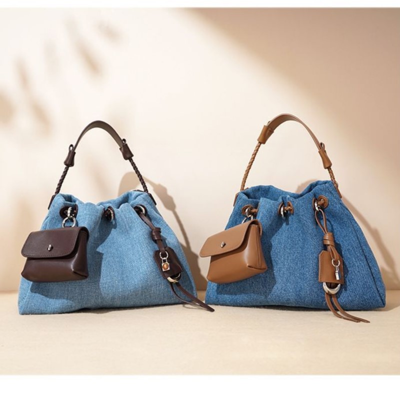 Women Bags Jeans - JIAERDI High Street DENIM กระเป๋าผู้หญิง Retro