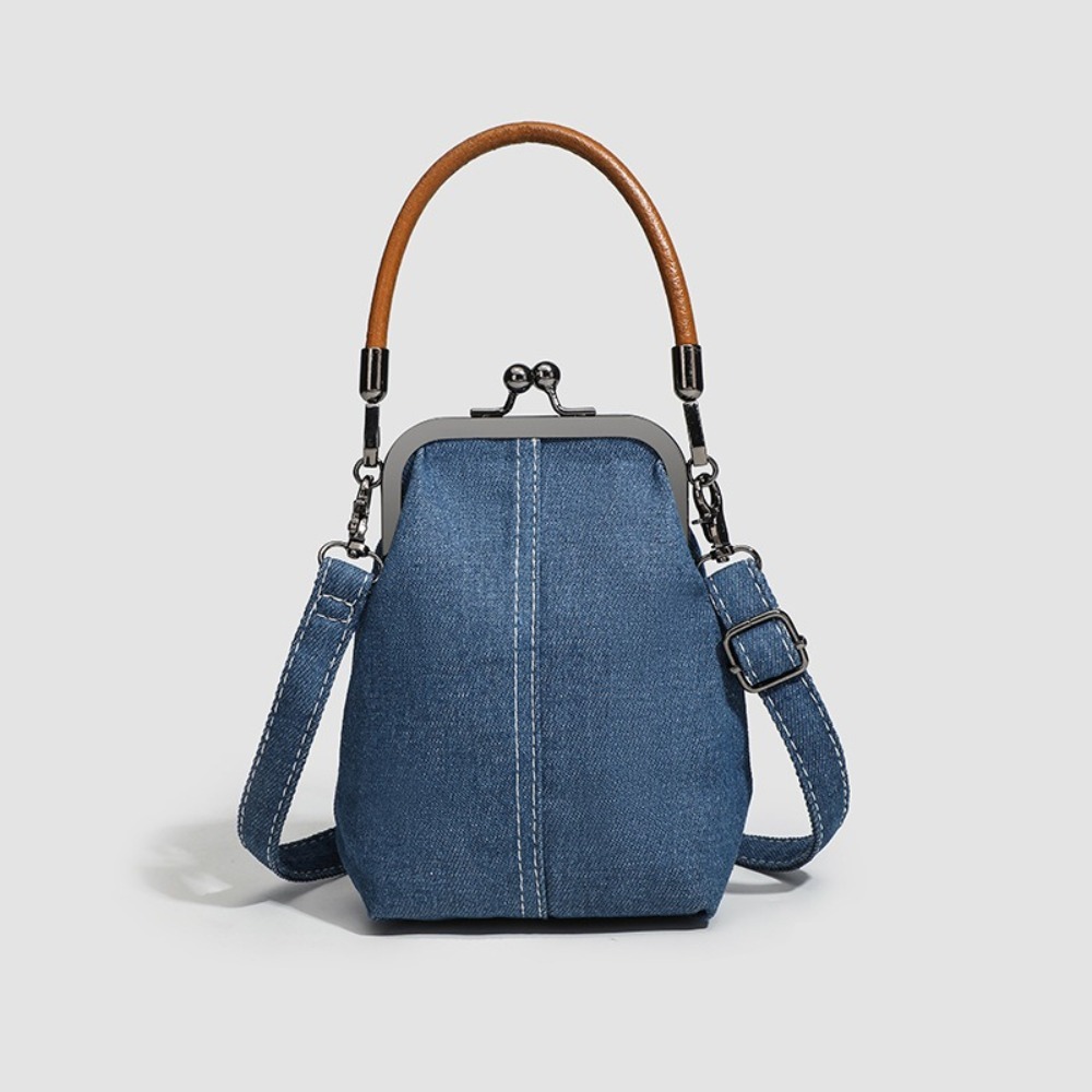 Women Bags Jeans - กระเป๋าถือสตรีสไตล์วินเทจใหม่ กระเป๋าสะพายไหล่ดีไซน์เนอร์สีน้ำเงินกรมท่าแฟชั่น กระเป๋าผ้าเดนิมอเนกประสงค์สำหรับสุภาพสตรี กระเป๋าสะพายข้าง
