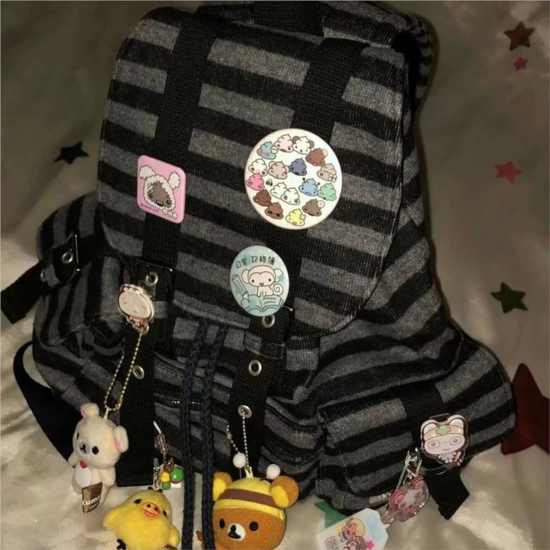 Women'S Xl Bags - ฮาราจูกุ วินเทจกระเป๋าเป้สะพายหลังผู้หญิงบล็อกสีที่ไม่ซ้ำกันลายความจุขนาดใหญ่โมชิลาส มูเยอร์ Y2K กระเป๋าแฟชั่นสุภาพสตรีกระเป๋าเป้สะพายหลัง