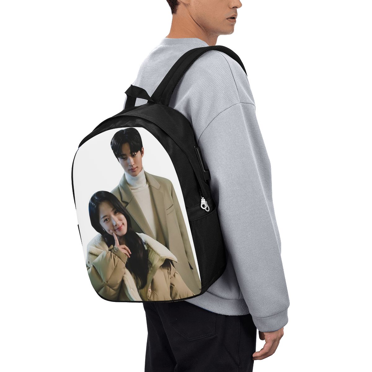 Women Bags College - กระเป๋าเป้สะพายหลังลายแฟนอาร์ต Kdrama Lovely Runner สำหรับเดินทาง ใส่โน้ตบุ๊ก