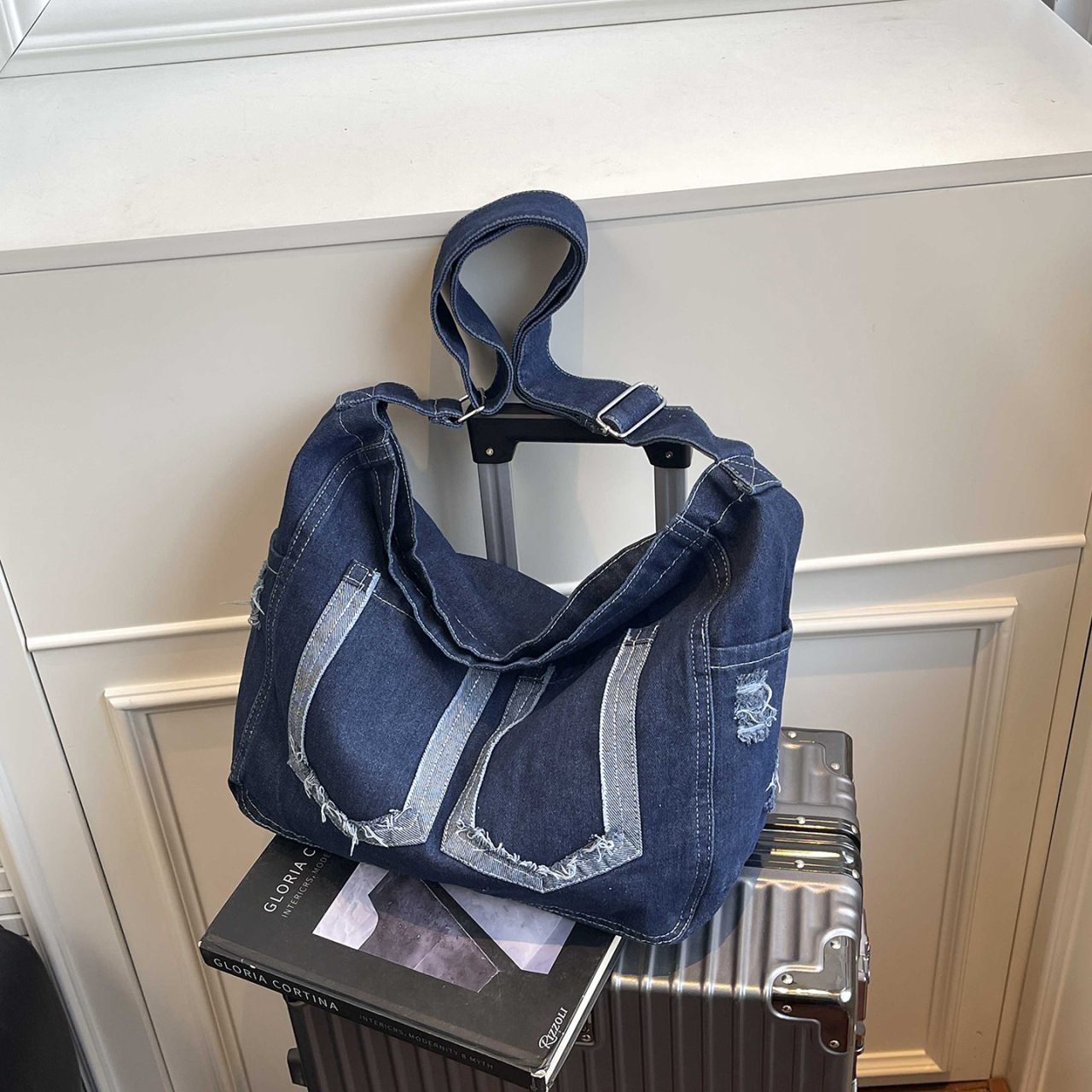 กระเป๋าสะพายข้างผ้ายีนส์วินเทจ - Women Bags Jeans บทวิจารณ์และราคา