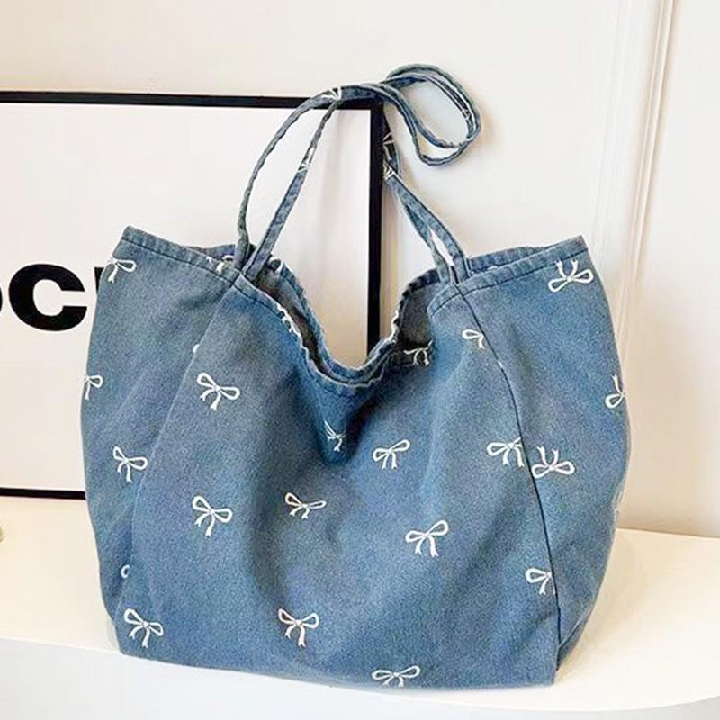 กระเป๋าผ้าแคนวาสลายโบว์สำหรับผ - Women Bags Jeans บทวิจารณ์และราคา
