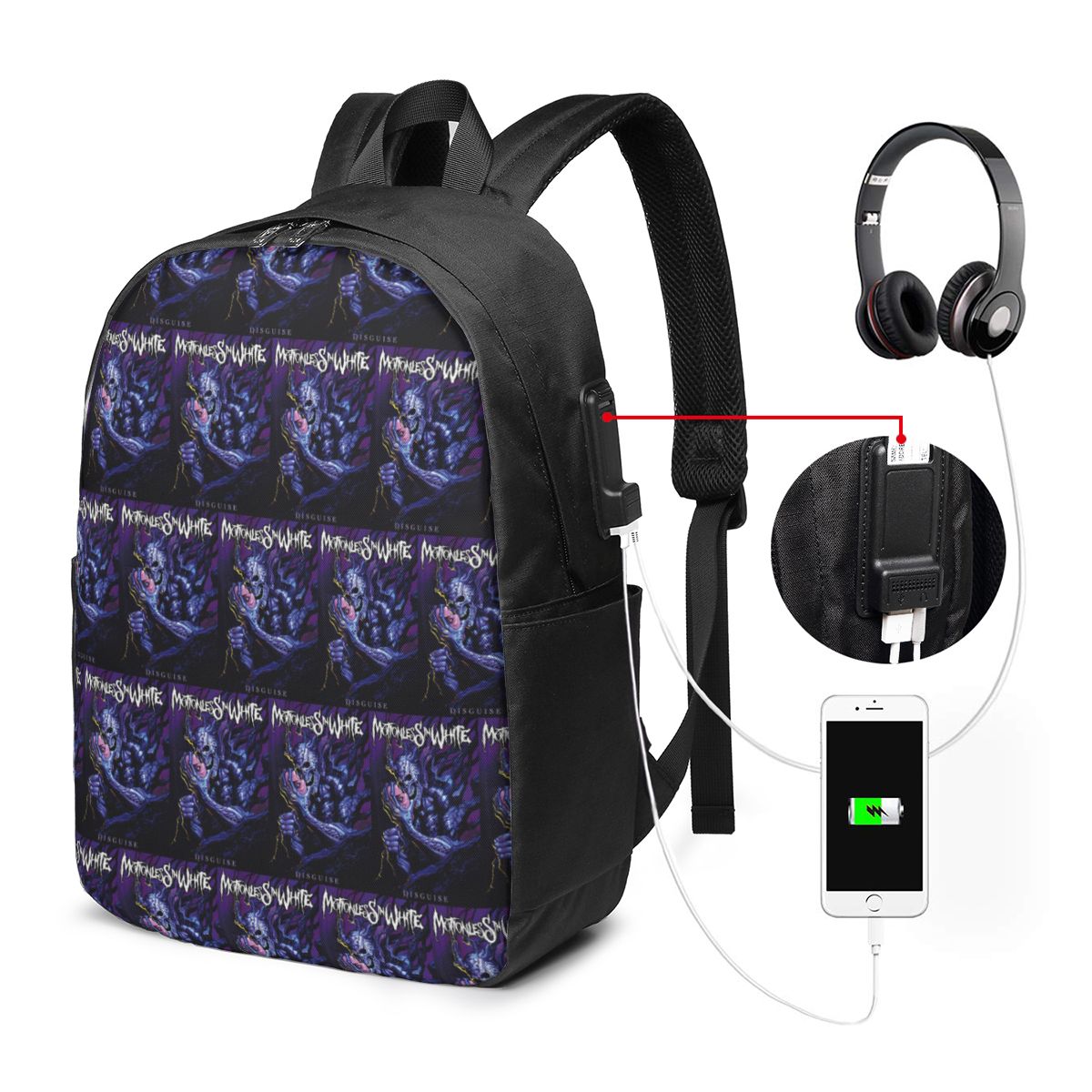 กระเป๋าเป้สะพายหลังสีขาว Motio - Women Bags College บทวิจารณ์และราคา