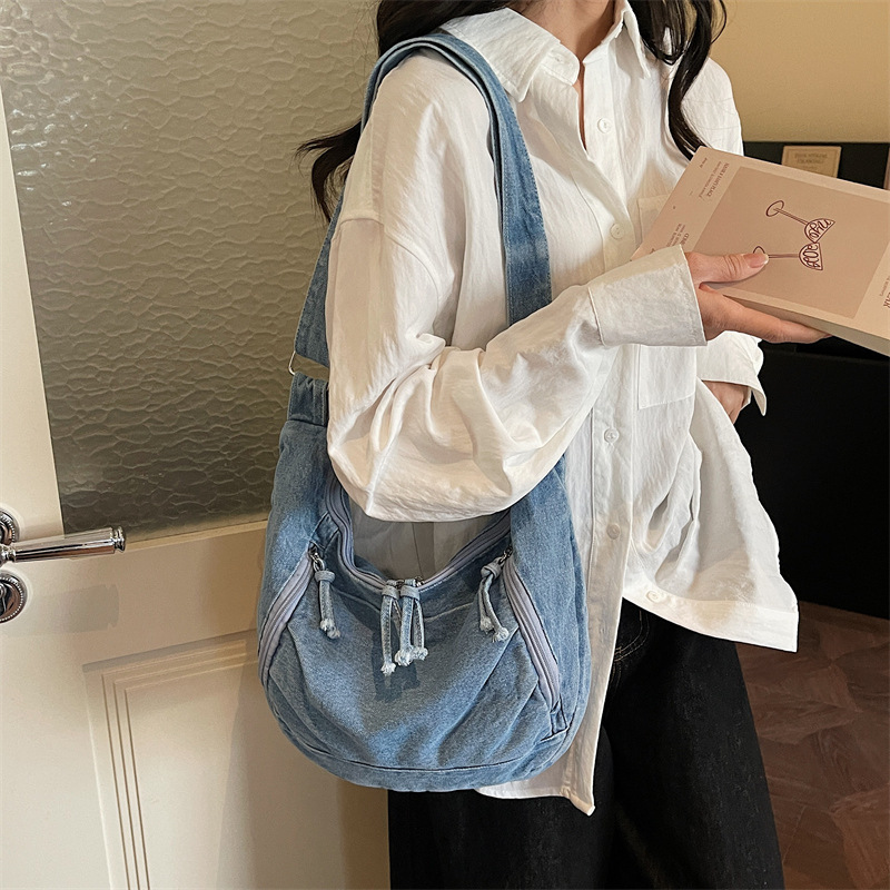 กระเป๋าสะพายข้างผู้หญิงผ้ายีนส - Women Bags Jeans บทวิจารณ์และราคา