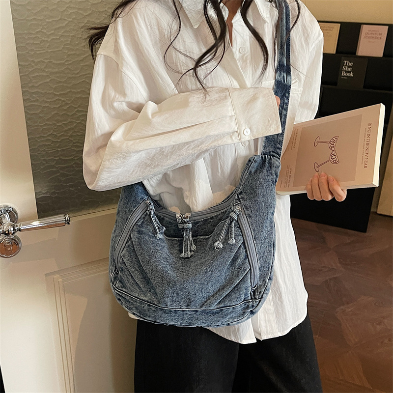 กระเป๋าสะพายข้างผู้หญิงผ้ายีนส - Women Bags Jeans บทวิจารณ์และราคา