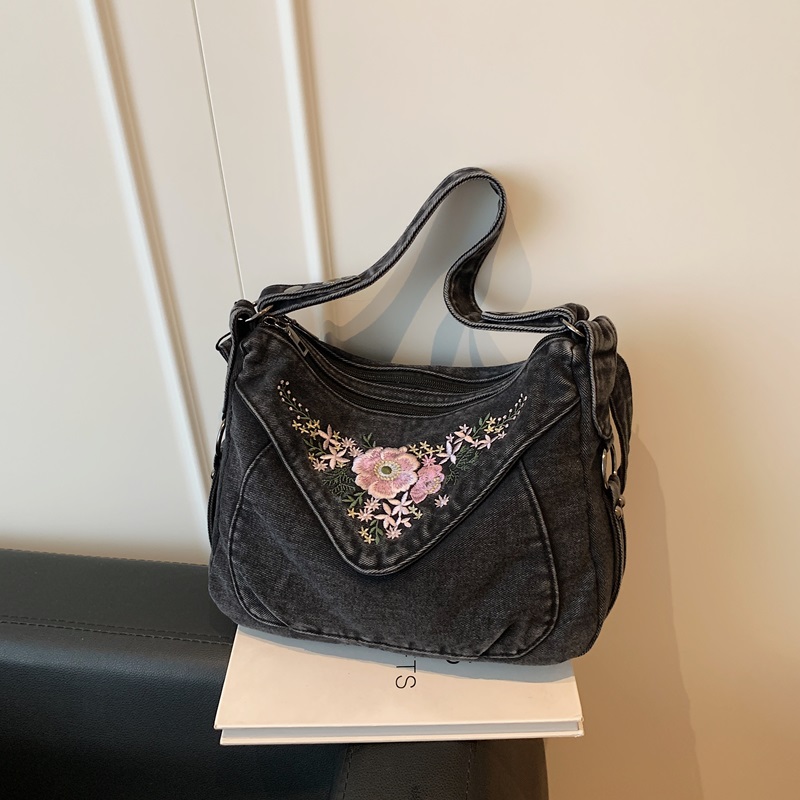 กระเป๋าสะพายข้างผ้ายีนส์วินเทจ - Women Bags Jeans บทวิจารณ์และราคา
