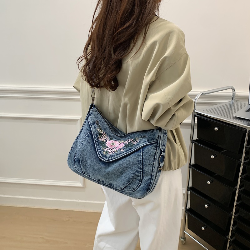 กระเป๋าสะพายข้างผ้ายีนส์วินเทจ - Women Bags Jeans บทวิจารณ์และราคา