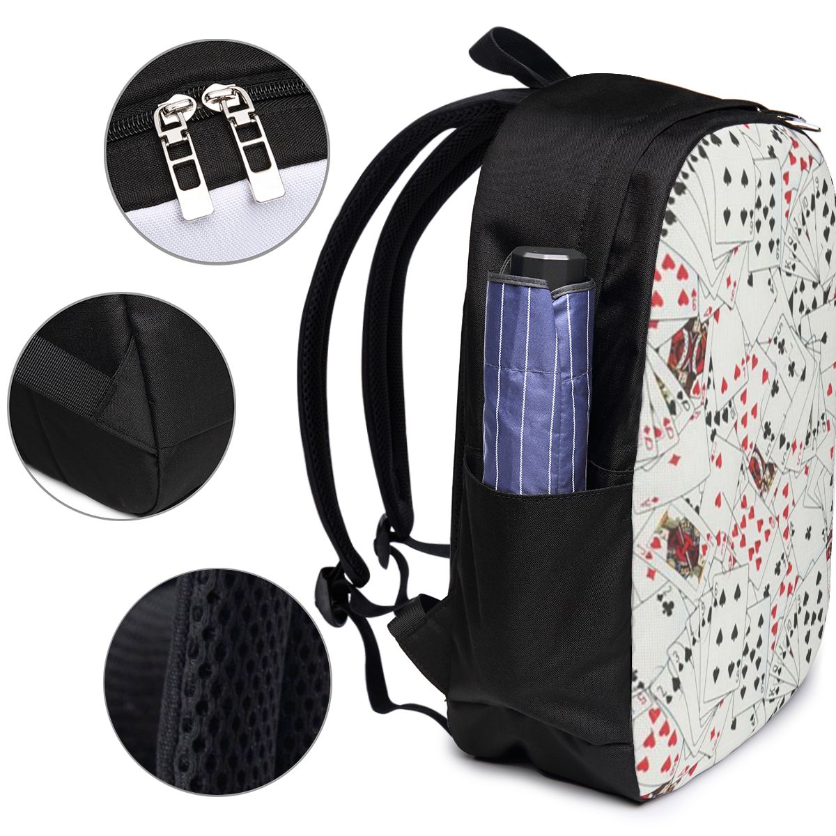 กระเป๋าเป้สะพายหลังลายไพ่โป๊กเ - Women Bags College บทวิจารณ์และราคา