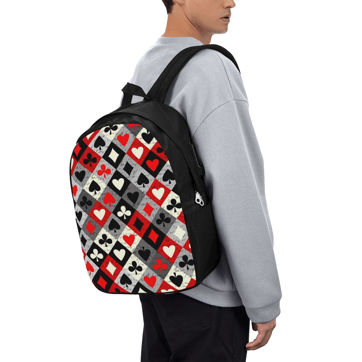 กระเป๋าเป้สะพายหลังลายไพ่โป๊กเ - Women Bags College บทวิจารณ์และราคา