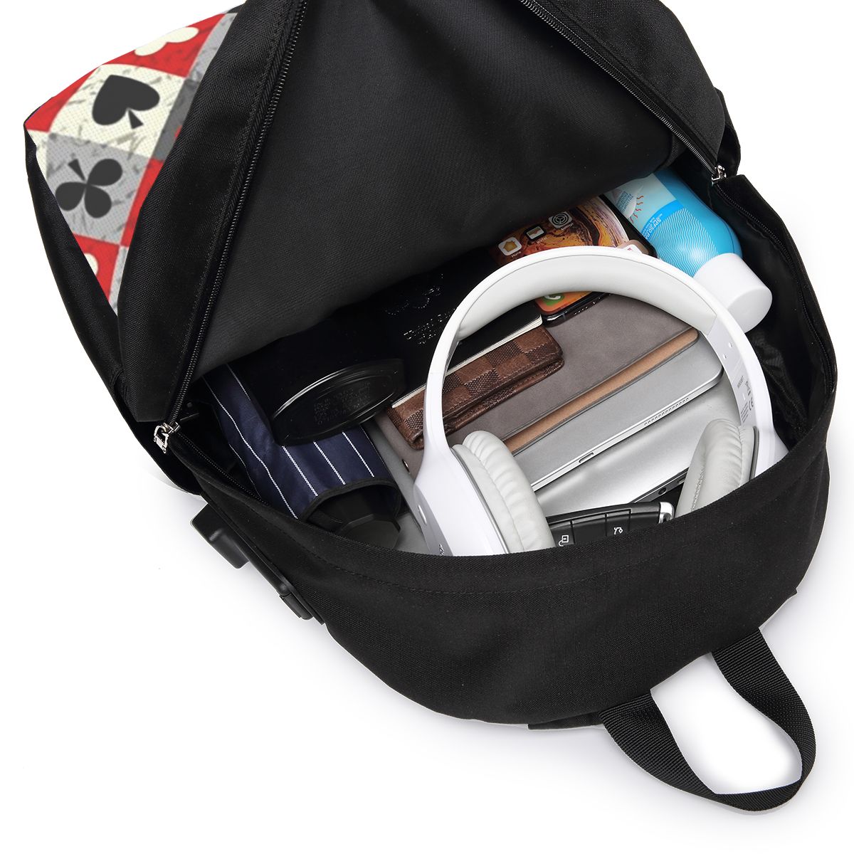 กระเป๋าเป้สะพายหลังลายไพ่โป๊กเ - Women Bags College บทวิจารณ์และราคา