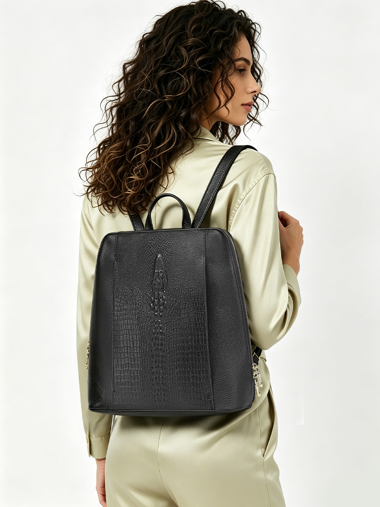 กระเป๋าเป้สะพายหลังหนังจระเข้ส - Mini Backpack Women บทวิจารณ์และราคา