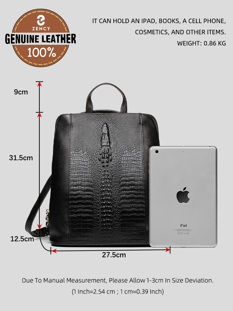 กระเป๋าเป้สะพายหลังหนังจระเข้ส - Mini Backpack Women บทวิจารณ์และราคา